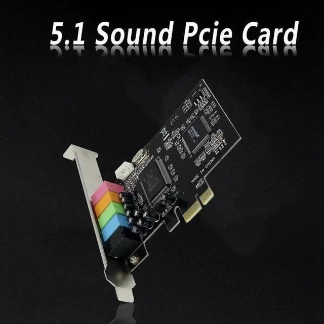 Alt view image 3 of 6 - PCIE 5.1ch Sound Card converter adapter/PCI-express expand card support headset earphone add on card for PC computer /desktop