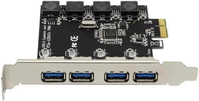 Alt view image 2 of 6 - 5Gbps Superspeed 4 Ports USB 3.0 Expansion Card Adapter PCI E PCI Express Controller for PCIe X1 X4 X8 X16 Port for Win 7 8 10