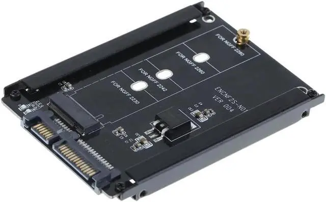 Alt view image 3 of 6 - Black Metal Case B+M Key M.2 NGFF SSD to 2.5 SATA 3 6Gb/s Adapter Card with Enclosure Socket M2 NGFF Adapter