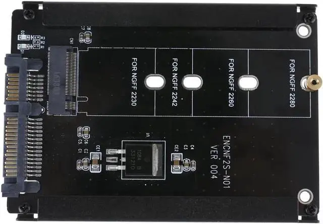 Alt view image 6 of 6 - Black Metal Case B+M Key M.2 NGFF SSD to 2.5 SATA 3 6Gb/s Adapter Card with Enclosure Socket M2 NGFF Adapter