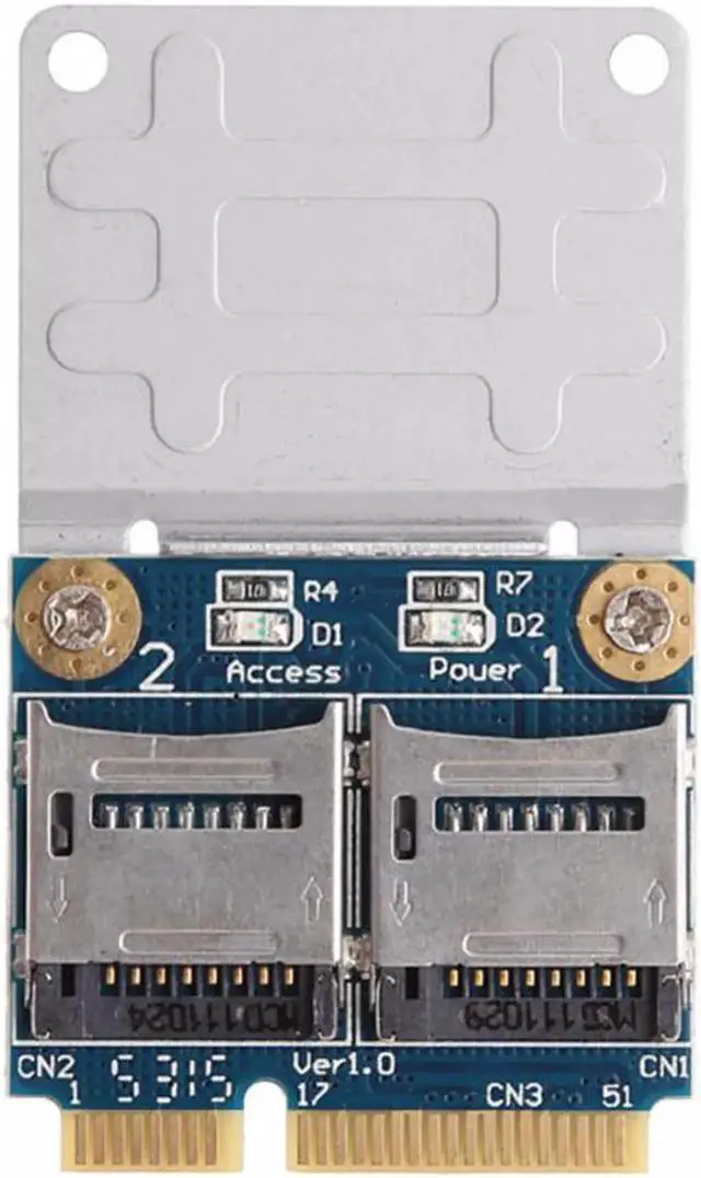 Main image of Dual TF Micro SD Card to Mini PCI-E Express + half Bracket Memory Reader Adapter