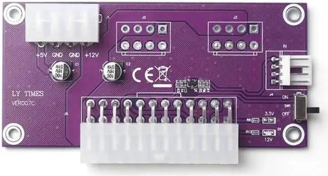 Alt view image 3 of 6 - Desktop ATX 24Pin Dual PSU Power Supply Sync Starter Extender Cable for BTC Miner Bitcoin Mining Expanded Ded With Manual Switch