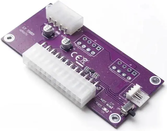 Alt view image 5 of 6 - Desktop ATX 24Pin Dual PSU Power Supply Sync Starter Extender Cable for BTC Miner Bitcoin Mining Expanded Ded With Manual Switch