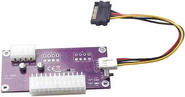 Alt view image 2 of 6 - Desktop ATX 24Pin Dual PSU Power Supply Sync Starter Extender Cable for BTC Miner Bitcoin Mining Expanded Ded With Manual Switch