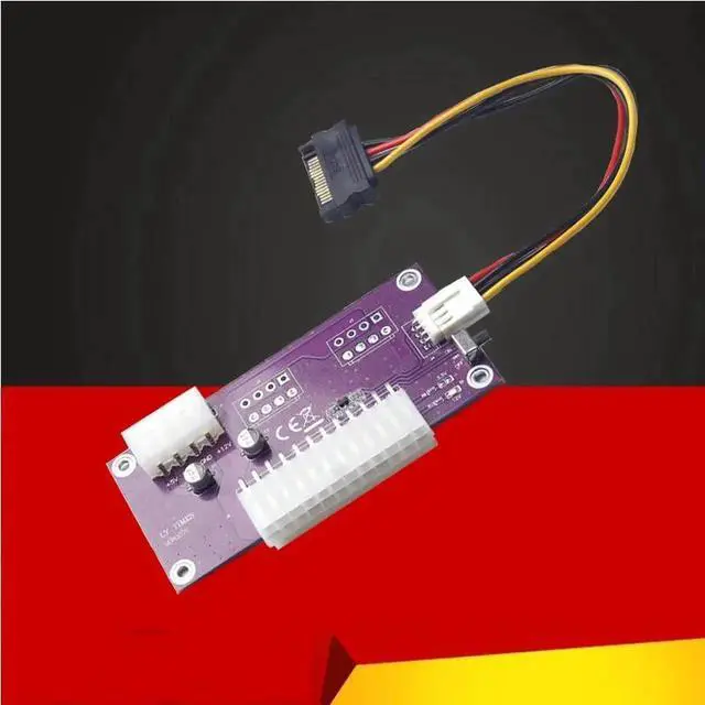 Main image of Desktop ATX 24Pin Dual PSU Power Supply Sync Starter Extender Cable for BTC Miner Bitcoin Mining Expanded Ded With Manual Switch