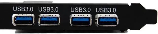 Alt view image 3 of 6 - USB 3.0 4 Port Expansion Card Desktop PC 4Pin Card Adapter PCI-E Hub Controller Adapter Card for Windows Vista PC