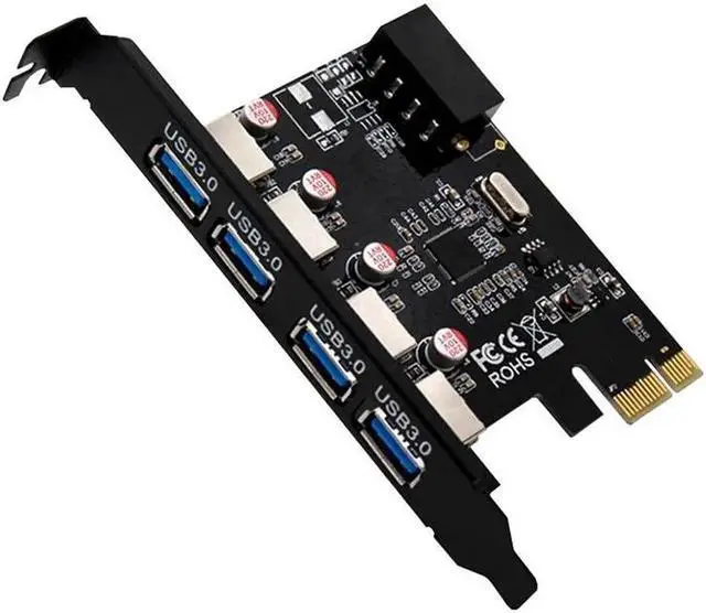 Main image of USB 3.0 4 Port Expansion Card Desktop PC 4Pin Card Adapter PCI-E Hub Controller Adapter Card for Windows Vista PC