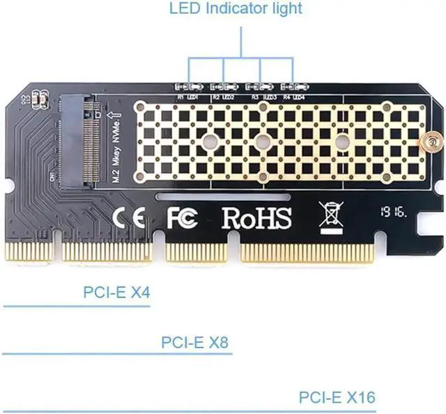 Alt view image 5 of 6 - PCIE to M2/M.2 Led Expansion Card Computer Adapter for Adapter/M.2 SSD PCIE Adapter M.2 NVME/M2 PCIE aluminium alloy