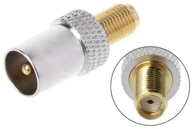 Main image of SMA Female To IEC Male Plug Coaxial Adapter RF Connector Nickel Plated