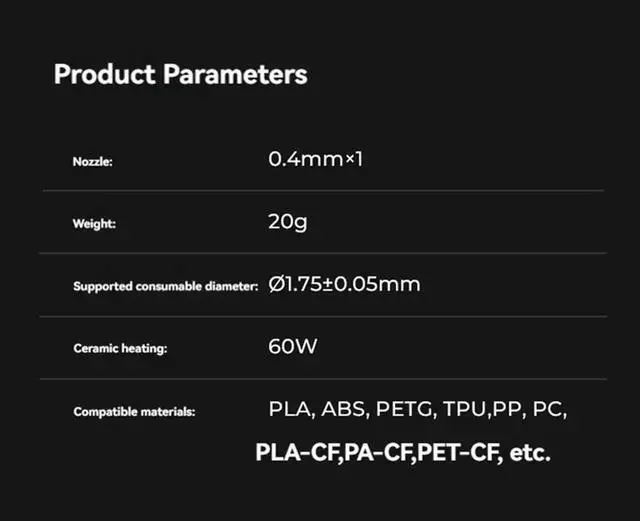 Main image of ATP-3D Printer Hotend Nozzle Kit for K1C K1 MAX Hotend Titanium Alloy Throat Nozzle 3D Printer Parts