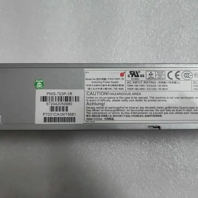 Alt view image 3 of 3 - For PWS-703P-1R 750W power module server redundant power supply