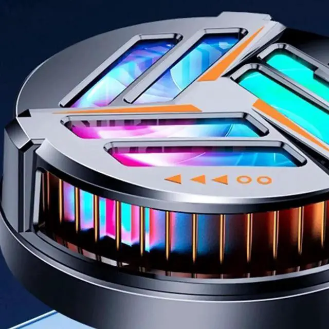 Alt view image 3 of 3 - Portable Tablet/Phone Heat Sink Magnetic Semiconductor Radiator with RGB Light Universal Quick Cooling Fan Cooler