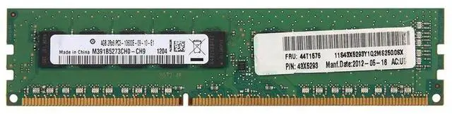 Alt view image 3 of 3 - 44T1575 44T1571 48X5293 RAM X3250 M3 X3250 X3530 M4 DDR3 4GB 1333 ECC UDIMM Server Memory