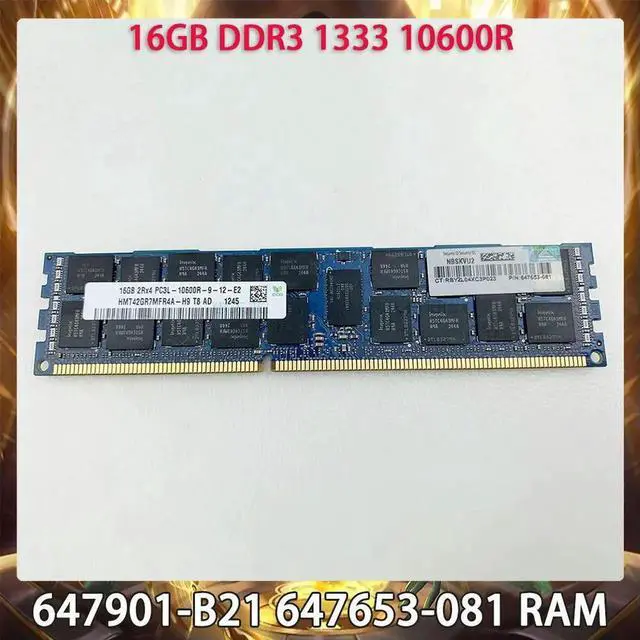 Main image of 16GB DDR3 1333 10600R 16G 647901-B21 647653-081 PC Server Memory For H/P