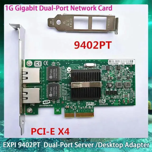 Alt view image 3 of 3 - Network Card For Inter EXPI 9402PT 82571-2T PCIe x4 82571-2RJ45 PCIe x1 Dual-Port Server /Desktop Adapter 1G Gigabit Dual-Port