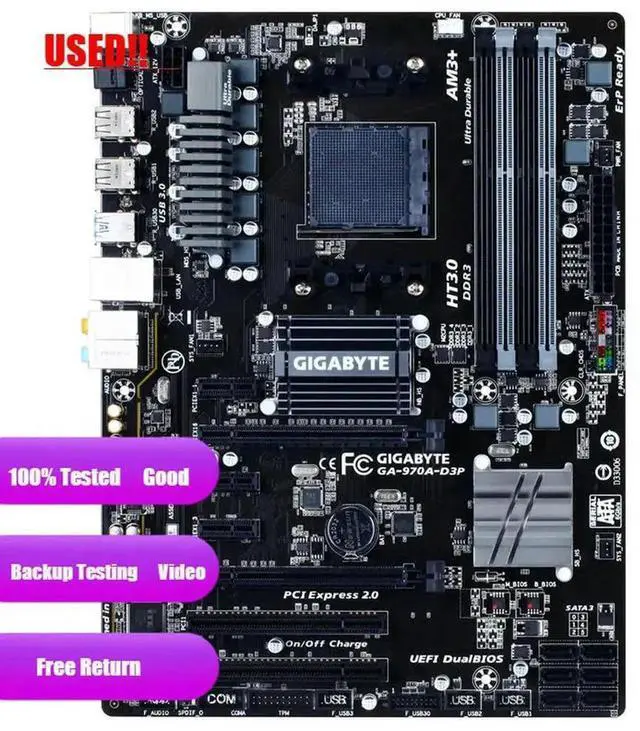 Main image of motherboard GA-970A-D3P Socket AM3/AM3+ DDR3 boards 32GB 970 Desktop Motherboard