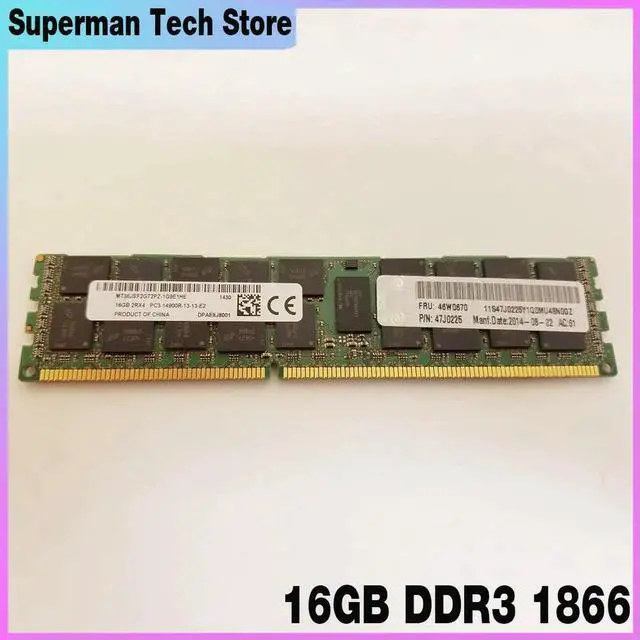 Main image of For RAM 00D5048 46W0670 00D5047 47J0225 REG Server Memory Fast Ship 16GB DDR3 PC3 14900R 1866