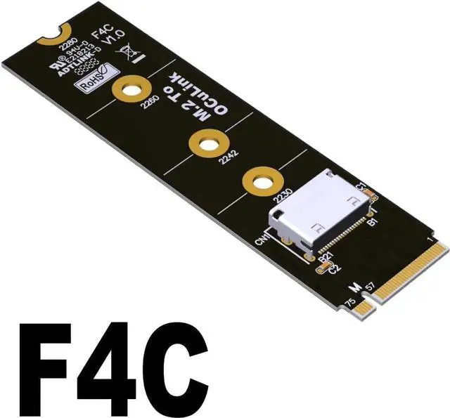 Alt view image 2 of 2 - PCIe 4.0 M.2 M-Key Host to Oculink SFF-8612 Adapter 2230mm 2242mm 2260mm 2280mm for PCIe Nvme SSD(F4C)