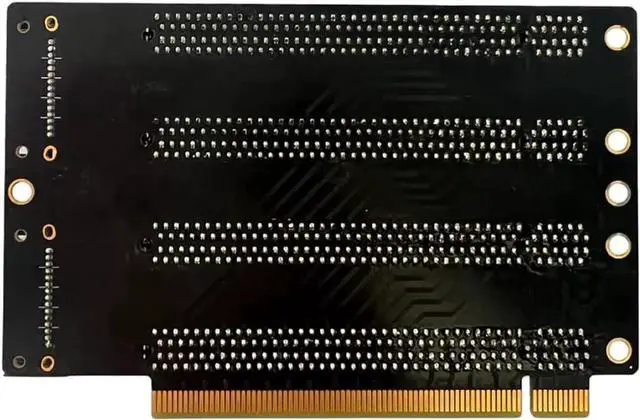 Alt view image 7 of 7 - PCI-E 3.0 x16 1 to 4 Split Card Gen3 PCIe-Bifurcation x16 to x4x4x4x4 Expansion Card 20.2mm Spaced Slots SATA Power Supply Port