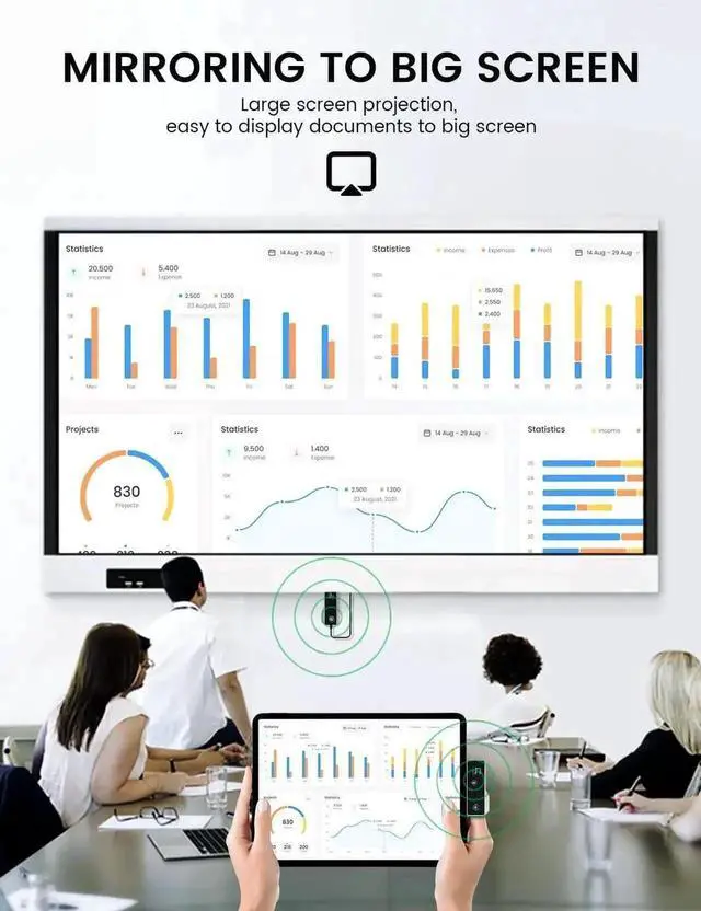 Alt view image 3 of 7 - Wireless HDMI Transmitter and Receiver, Support Type-C 3.1 USBC Port Smartphone/Tablet/Laptop, Plug and Play, Portable Wireless HDMI Extender Kit for Streaming Video/Audio to HDTV/Projector/Monitor
