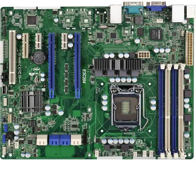 Alt view image 2 of 3 - Server Motherboard For Socket H2 LGA1155 Support E3-1200 V2 Good E3C204