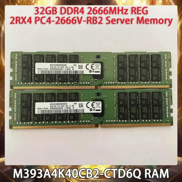 Main image of M393A4K40CB2-CTD6Q RAM For 32GB DDR4 2666MHz REG 2RX4 PC4-2666V-RB2 Server Memory