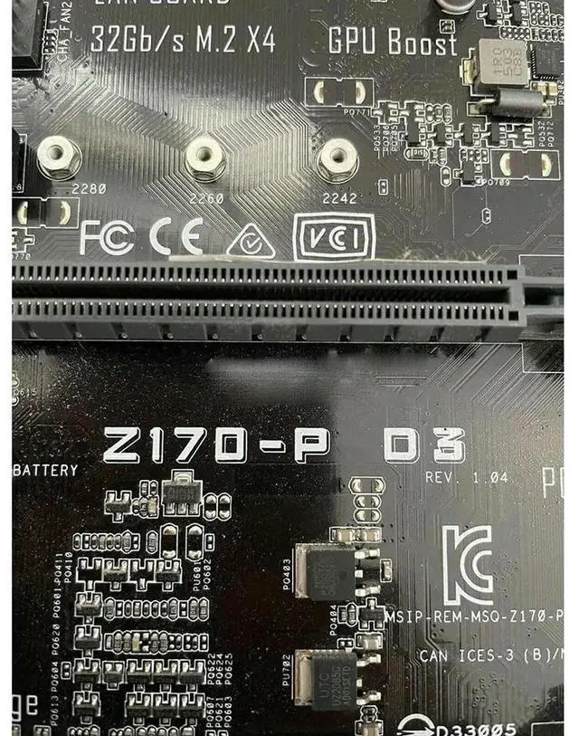 Alt view image 7 of 7 - Working Desktop Motherboard Z170-P D3 ATX LGA1151 DDR3 Z170 Good