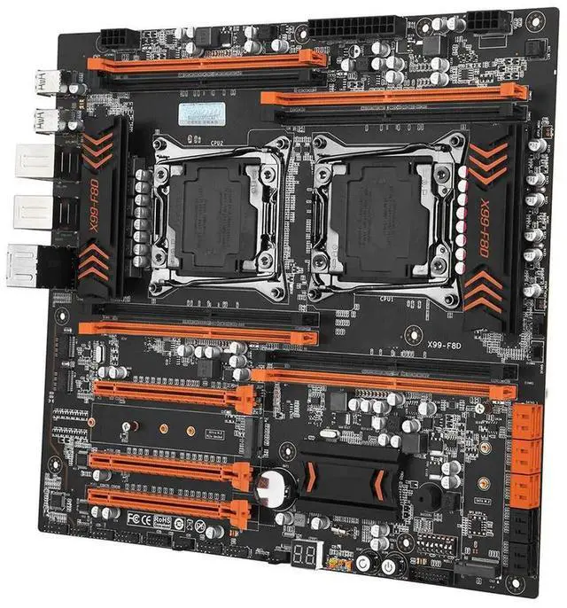 Alt view image 4 of 4 - For X99 Motherboard Dual CPU X99 LGA 2011-3 E5 V3 DDR4 RECC X99 F8D