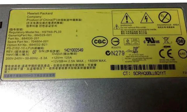 Alt view image 3 of 4 - 1Pcs For Server Power Supply DL580 G9 684529-001 684532-B21 704604-001 684530-002 HSTNS-PL33 1500W Before Shipping