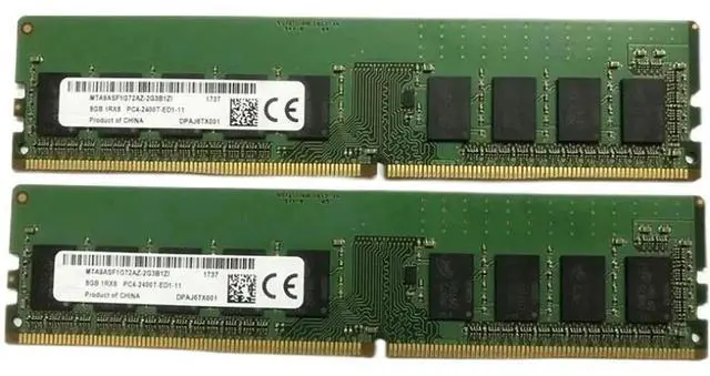 Alt view image 2 of 3 - 2PCS RAM For MT 8GB DDR4 2400MHz ECC UDIMM 1RX8 PC4 Server Memory MTA9ASF1G72AZ-2G3B1