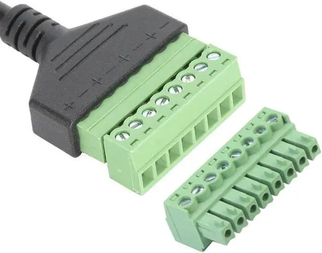 Alt view image 4 of 7 - 2Pcs RJ45 Male to 8 Pins Screw Terminal Block Adapter for Cat5 Cat6 Cat7 Ethernet Extender CCTV Digital Internet,RJ45 Male Plug to 8pins Terminal Ethernet Connector