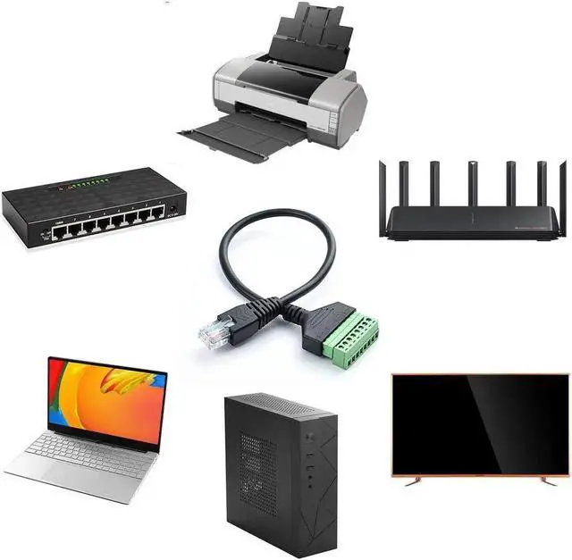 Alt view image 5 of 7 - 2Pcs RJ45 Male to 8 Pins Screw Terminal Block Adapter for Cat5 Cat6 Cat7 Ethernet Extender CCTV Digital Internet,RJ45 Male Plug to 8pins Terminal Ethernet Connector