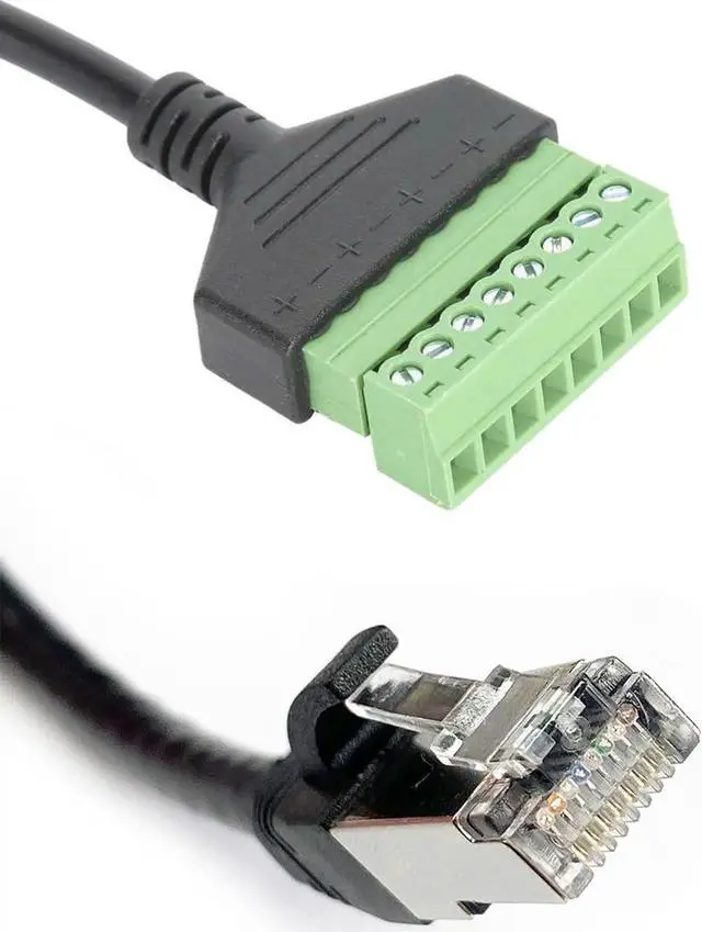 Alt view image 3 of 7 - 2Pcs RJ45 Male to 8 Pins Screw Terminal Block Adapter for Cat5 Cat6 Cat7 Ethernet Extender CCTV Digital Internet,RJ45 Male Plug to 8pins Terminal Ethernet Connector