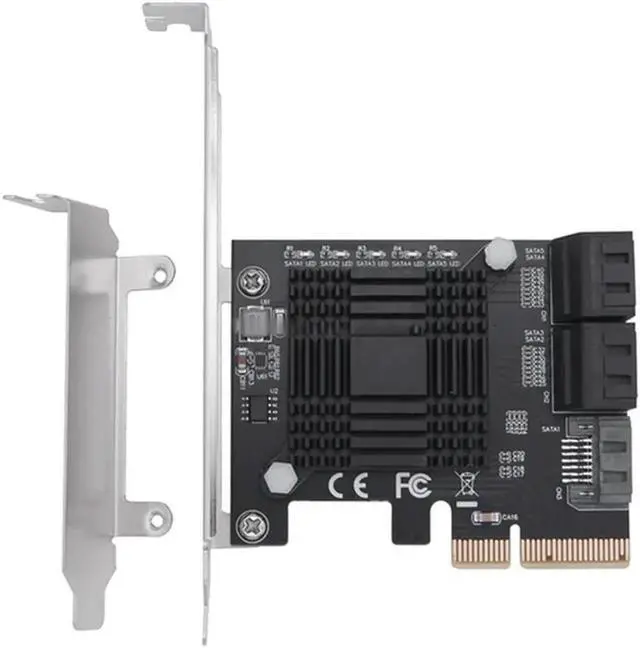 Main image of PCIE To 5-Port SATA III 6 Gbps SATA Controller Expansion Card JMB585 Computer Chassis Adapter Card