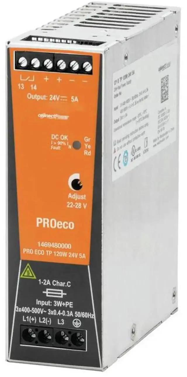 Alt view image 4 of 4 - For Weidmuller Switching Power Supply PRO ECO 120W 24V 5A 1469480000