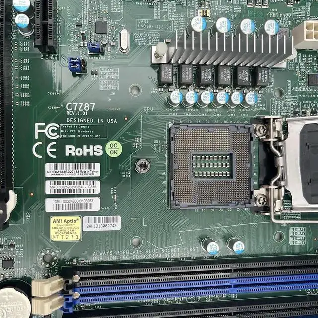 Alt view image 3 of 4 - For Workstation Motherboard 4th Generation i3 i5 i7 Series LGA1150 DDR3 PCI-E 3.0 SATA3 C7Z87