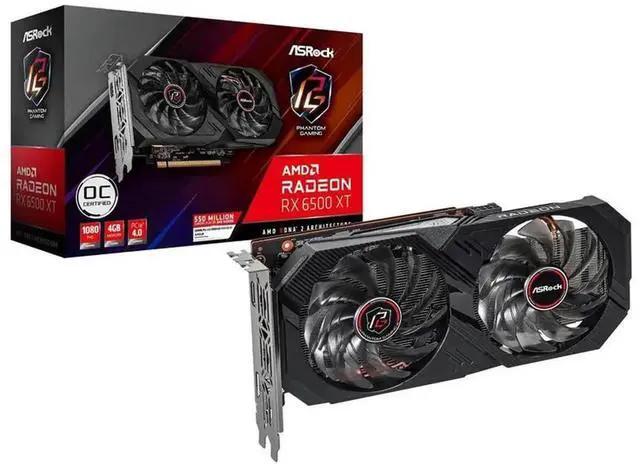 Main image of Phantom Gaming D Radeon RX 6500 XT 4GB GDDR6 PCI Express 4.0 Video Card RX6500XT PGD 4GO