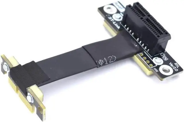 Main image of 90 Degree Right Angle PCIE X1 Riser PCIe 3.0 x1 to x1 Extension Cable 8Gbps PCI Express 1x Riser Card Ribbon Extender