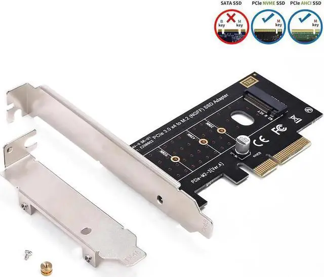 Main image of M.2 NVME SSD to PCI Express PCIe 3.0 X4 Host Controller Expansion Card M-Key SSD Adapter Card with Low Profile Bracket