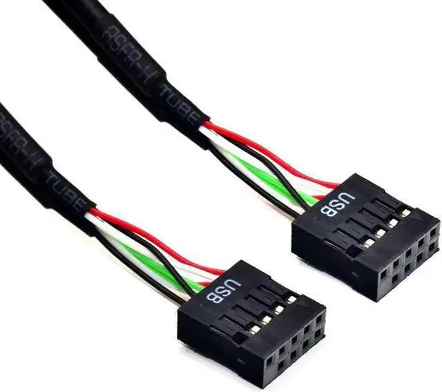 Alt view image 4 of 4 - 2Pcs USB 2.0 9 Pin Male to Female Adapter Extension Cable USB2.0 9Pin M/F Multiplier Extension Cord Wire 9 Pin USB2.0 Extension Cable 1 ft. Female to Female