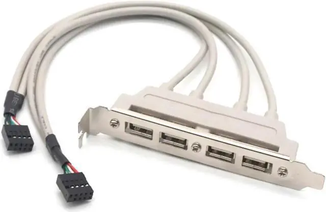 Alt view image 5 of 7 - PC Motherboard 4-Ports USB2.0 Hub With 9 Pin Header Rear Panel Expansion Bracket Host Adapter Cable USB Hub