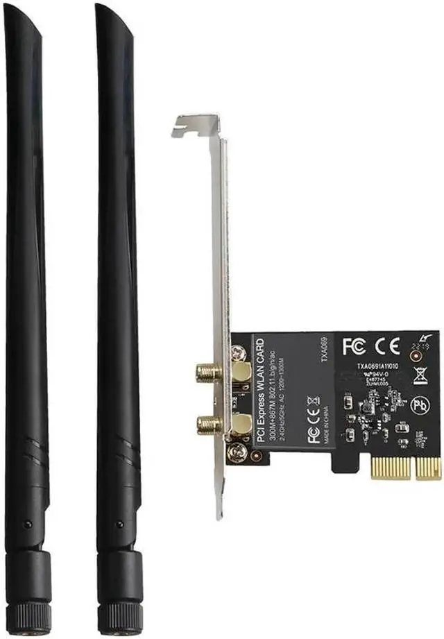 Alt view image 5 of 5 - Wireless Adapter Card 1300Mbps Dual Band 5.GHz/2.4GHz PCI Express Wi-Fi Network Adapter Card for Desktop