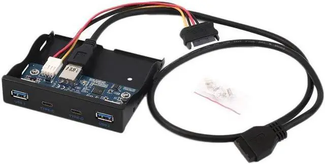 Alt view image 2 of 7 - USB Hub USB C Hub 3.5 Inch Floppy Drive Front Panel 2 Port USB 3.0 + 2 Port USB 3.1 Type C 20 Pin Connector For Desktop Computer