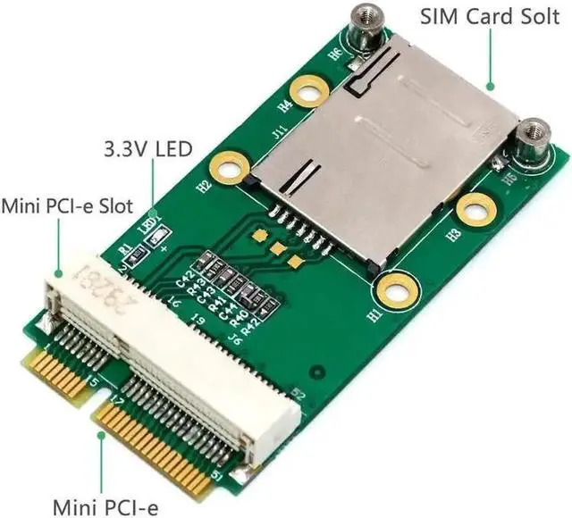 Alt view image 3 of 5 - PCI-E Adapter with SIM Card Slot for 3G/4G WWAN HSPA MODEM LTE Card GPS Card for desktop laptop computers