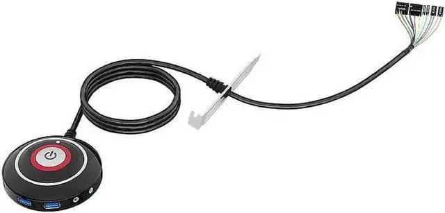 Alt view image 6 of 7 - Desktop PC Computer Case Power Switch Motherboard Power Supply Button with Extension Cord ON/OFF Dual USB Ports Audio Jack Power Reset Button for Internet Bar Push Button