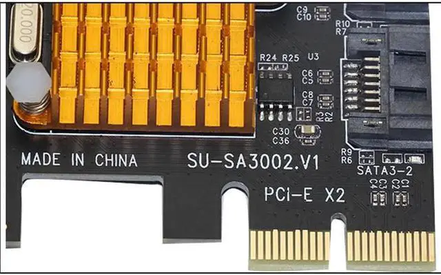 Alt view image 5 of 5 - For SA3002 ASM1062 Chip PCI-E To SATA 3.0 Expansion Card 6GSATA3.0 Interface Hard Disk Expansion Card Interface Adapter Card