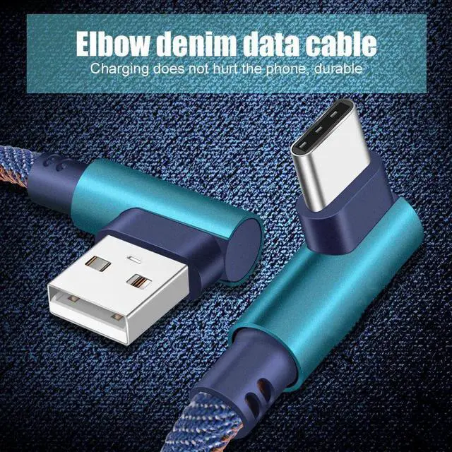 Alt view image 7 of 7 - 3.28ft/1m 6.56ft/2m Type C 90 Degree Right Angle USB C 3.1 Fast Data Sync Charging Charger Cable USB A to C Male
