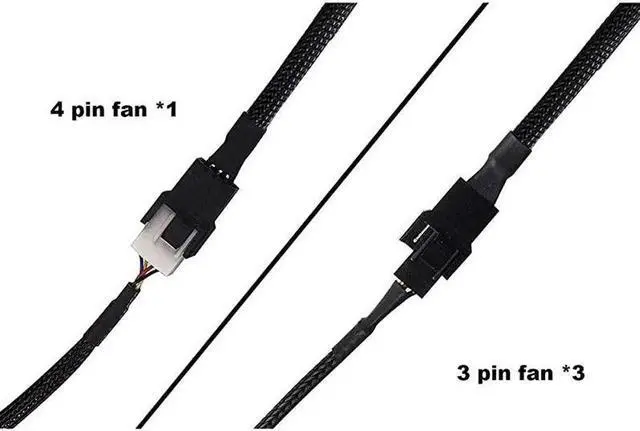 Alt view image 2 of 6 - PWM Fan Splitter Cable 4 Pin Black Sleeved Case Fan Splitter Cable 1 to 4 Converter Braided Y Splitter Computer PC Fan Extension Power Cable 10.5 Inches 2 Pack