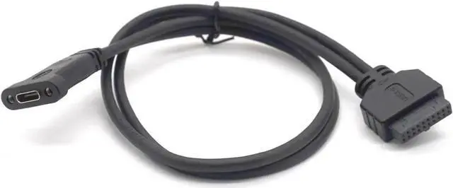 Alt view image 6 of 6 - 19pin USB header to USB 3.1 Type-C Cable 20 PIN USB3.0 Female to USB-C Adapter Card PCI-e Long profile Bracket