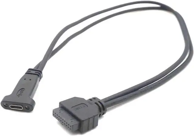 Alt view image 3 of 6 - 19pin USB header to USB 3.1 Type-C Cable 20 PIN USB3.0 Female to USB-C Adapter Card PCI-e Long profile Bracket
